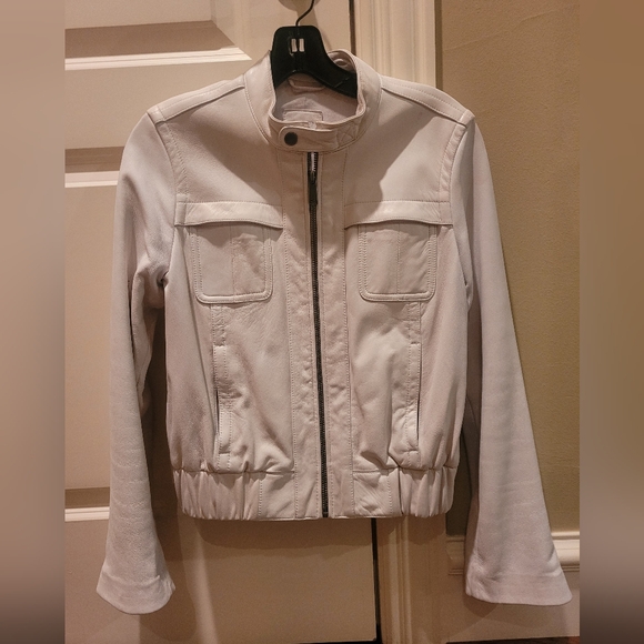 GAP white leather jacket - Picture 1 of 6